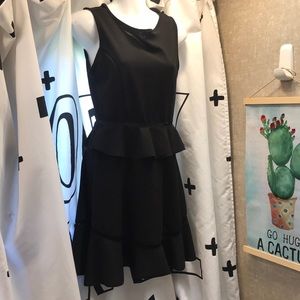 Annice Black dress with ruffle along waist NWT